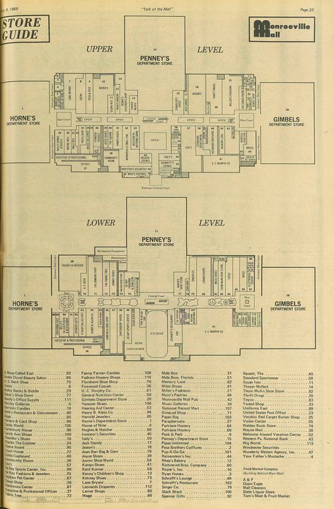 Original layout of the Monroeville Mall June 1969
